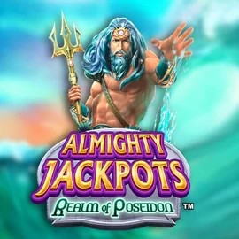 Almighty Jackpots – Realm of Poseidon online game logo by Novomatic on sspinko.com